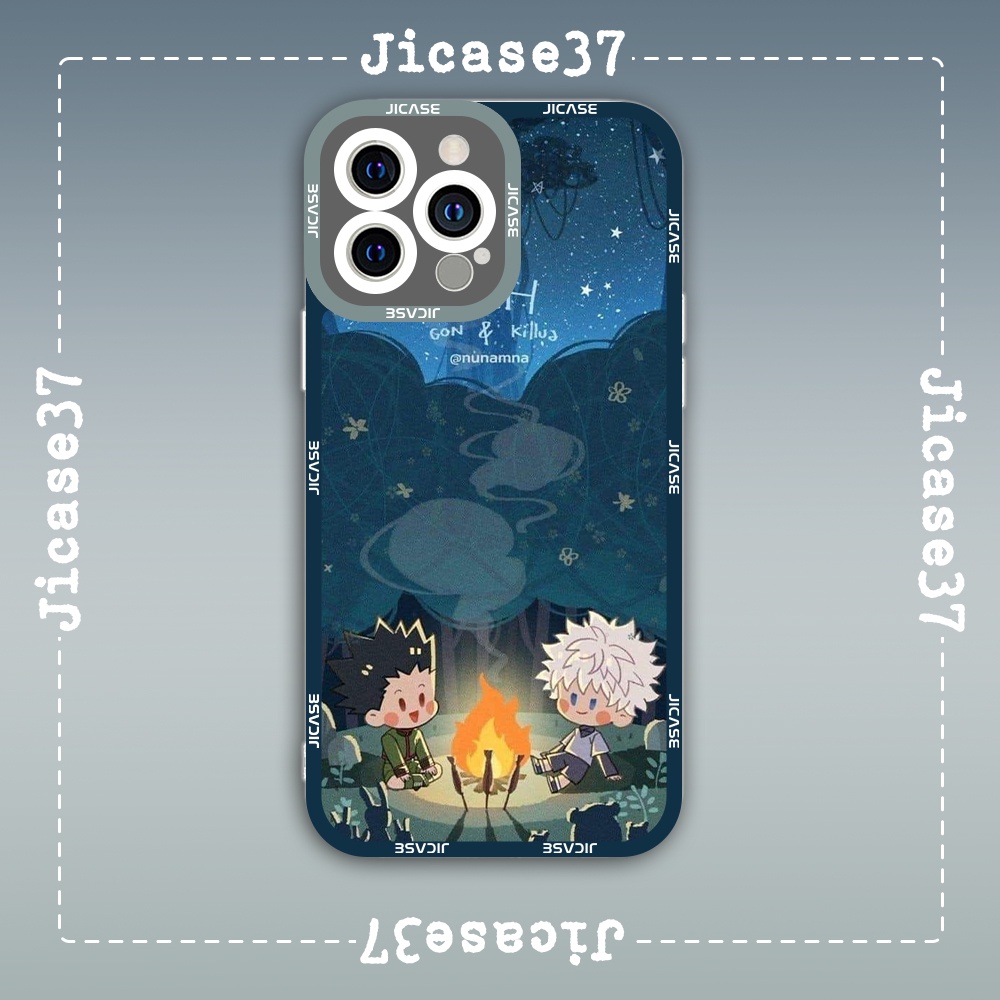 Ốp lưng iphone samsung xiaomi oppo cạnh vuông Jicase JMcase Killua x Gon Cắm Trại Hunter x Hunter Anime