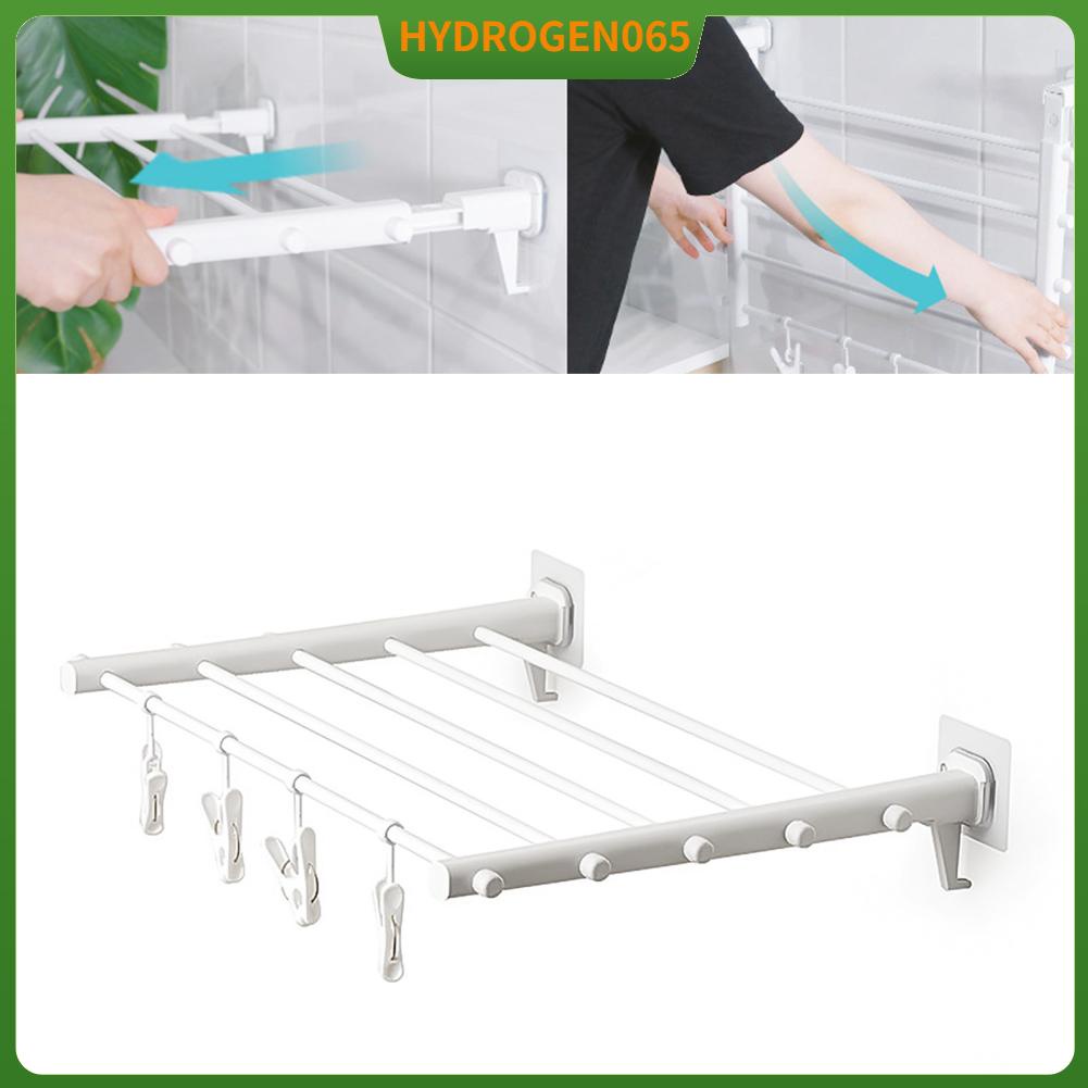 Hydrogen065 Giá Phơi Quần Áo Treo Tường Gấp Gọn Kính Thiên Văn Bấm Đồ Giặt Bằng Nhựa Cho Ban Công Trong Nhà