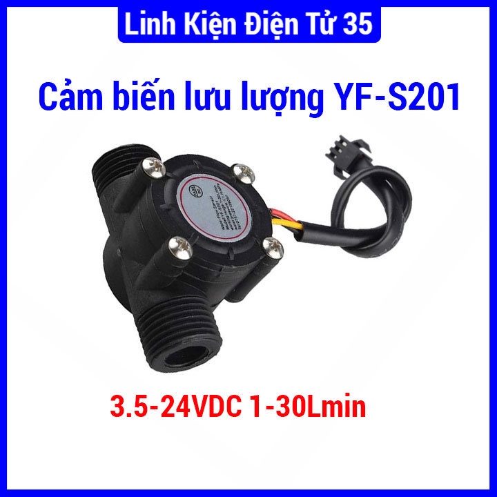 Cảm biến lưu lượng YF-S201 3.5-24VDC 1-30L/min 0°C~80°C &lt;120°C siêu chính xác