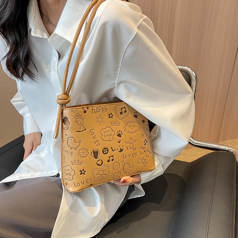 Túi Đeo Vai Màu Trơn In Họa Tiết Đơn Giản Thời Trang Dễ Phối Đồ Cho Nữ