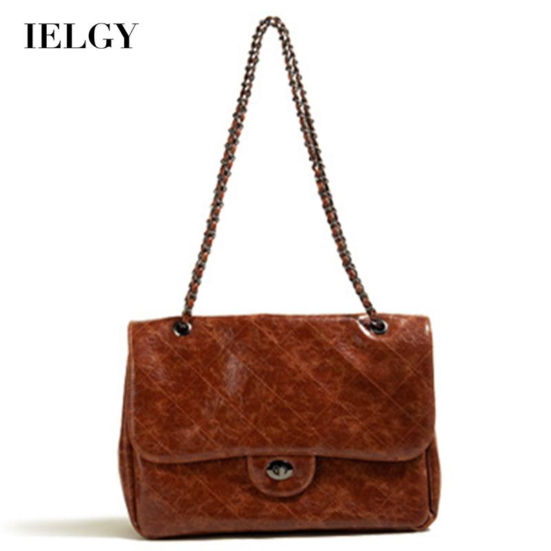 Túi đeo vai IELGY sức chứa lớn họa tiết sọc kim cương phong cách retro thời trang cho nữ