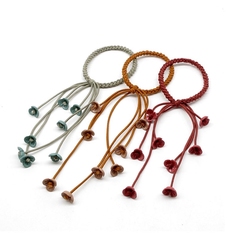 Dây Buộc Tóc Cao Su Thắt Nút Họa Tiết Hoa Ngọt Ngào Cho Nữ