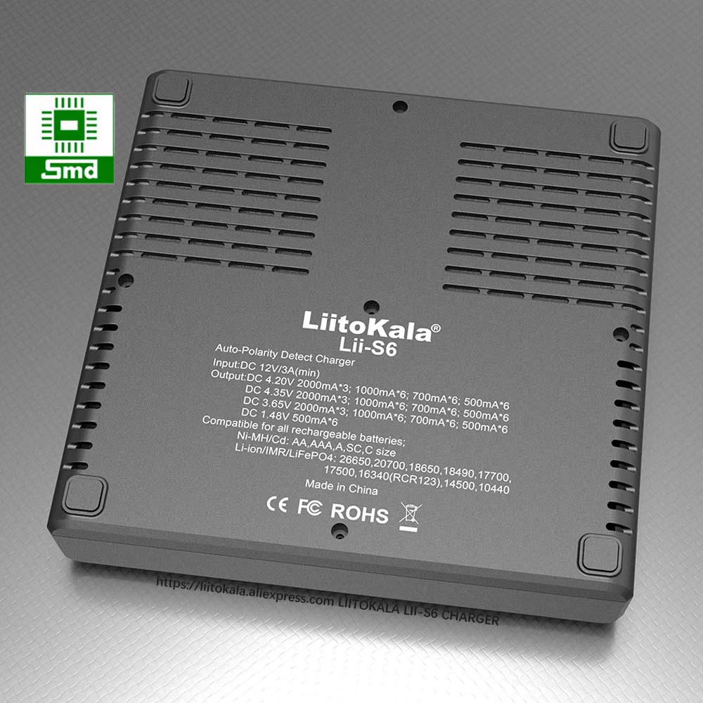 Bộ Sạc Pin Liitokala Lii-S6 6 Pin Lii-S8 8 Pin Tự ngắt khi đầy 18650 26650 21700 14500 10440 Aa Aaa