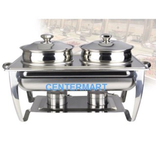 Nồi hâm cháo súp tiệc buffet chữ nhật 2 nồi