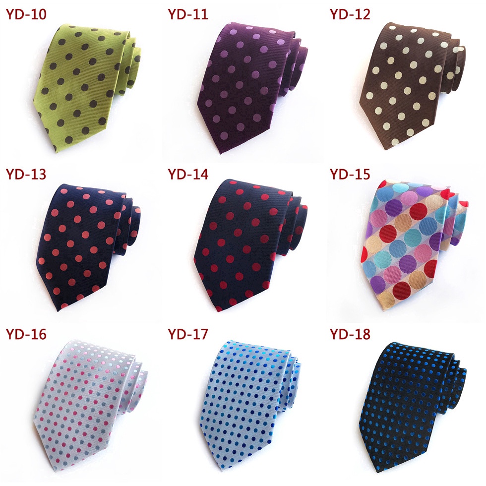 Cà vạt lụa EFAN màu đen họa tiết chấm bi thời trang cho nam