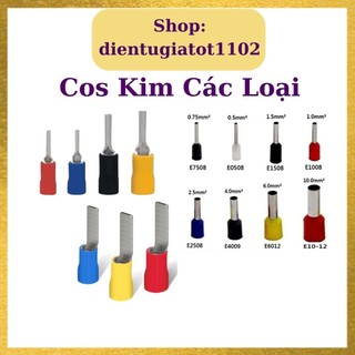 100 đầu cos kim, cos pin rỗng, kim dẹt, đầu cos dây điện [Nhiều Loại]