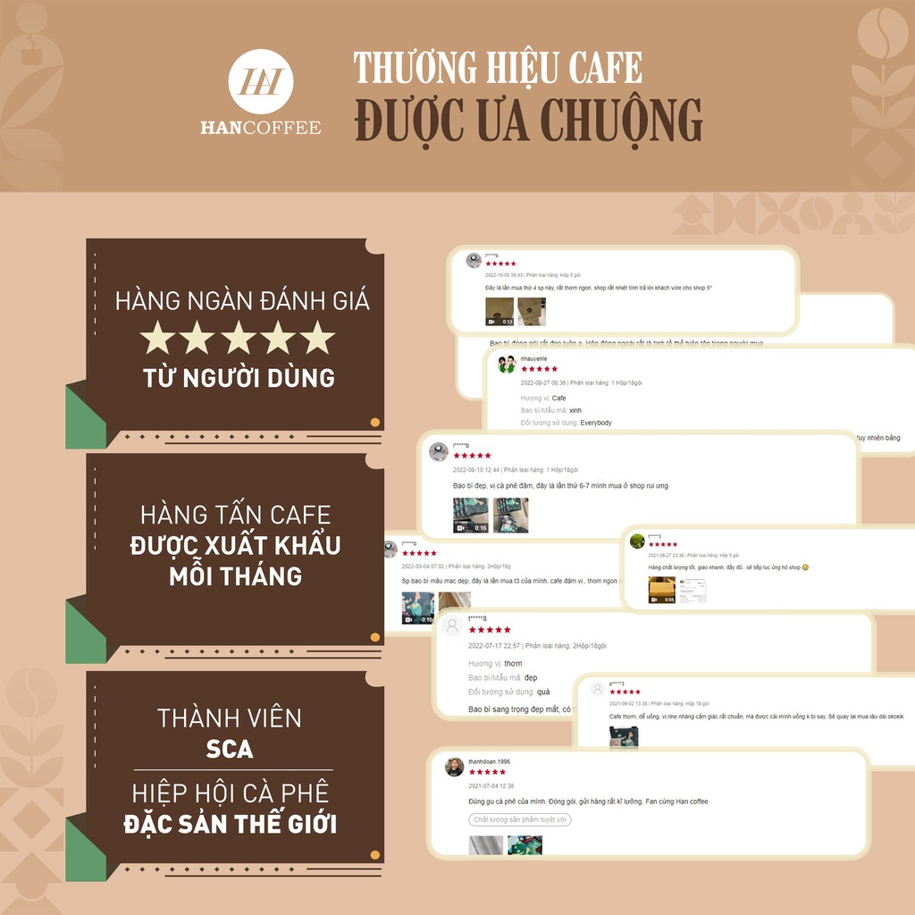 Cà Phê Robusta Cafe Rang Mộc 100% HANCOFFEE Đắng Vừa, Hậu Ngọt, Dễ Uống Dạng Bột Pha Phin 250g / 500g