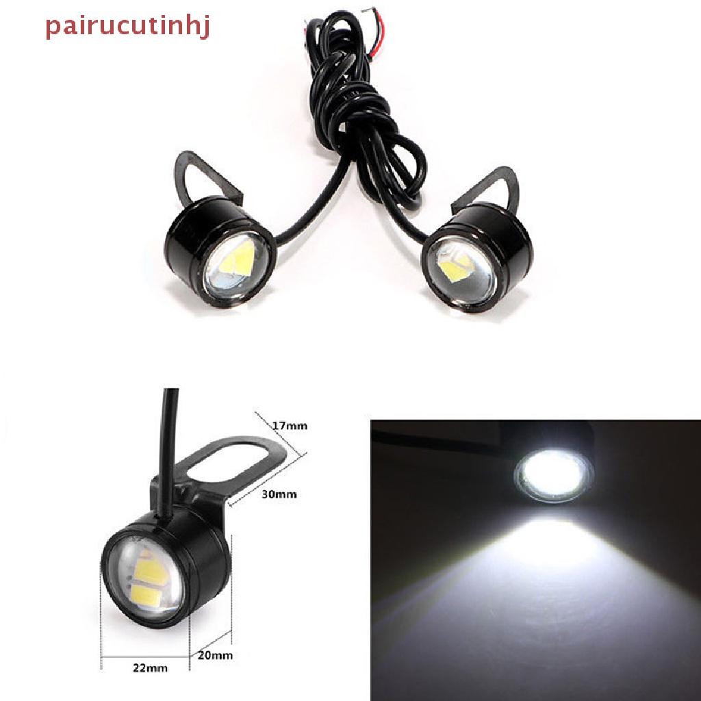 2 Đèn LED 3 Bóng 12V Mắt Đại Bàng Trang Trí Gương Chiếu Hậu Xe Máy