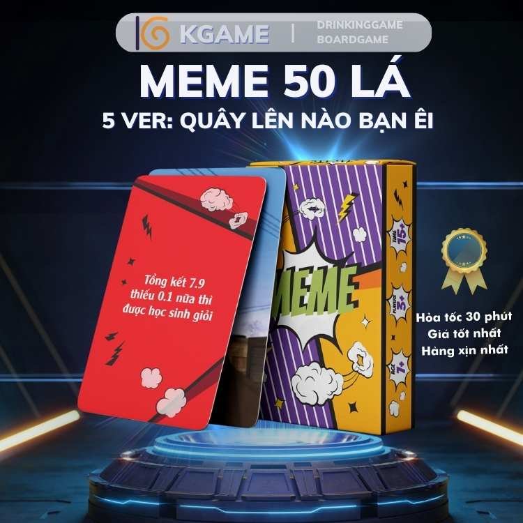MEME Bộ bài MEME 50 lá thú vị, bộ bài boardgame hài hước để chơi cùng nhóm