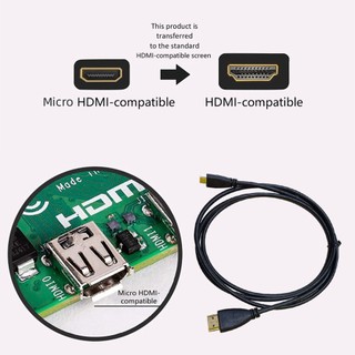 Micro HDMI-compatible To HDMI-compatible Cable 4K For 4 Model B High Perform