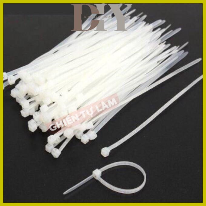 Dây rút nhựa Tiến Phát loại 10cm màu trắng - màu đen (khoảng 80 sợi)