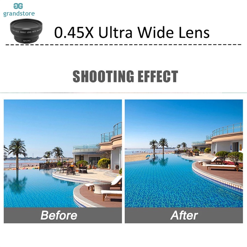 Thấu Kính Góc Siêu Rộng + Macro Hai Trong Một 37MM 0.45X 49UV Chuyên Dụng Dành Cho Điện Thoại
