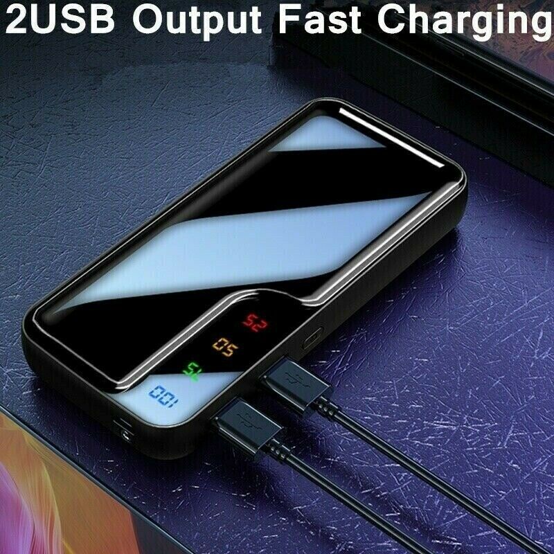 Pin Dự Phòng Powerbanks 100000Sạc Dự Phòng 50000mAh Siêu Mỏng Có Màn Hình LED Hiển Thị Kỹ Thuật Số Kèm Dây Cáp