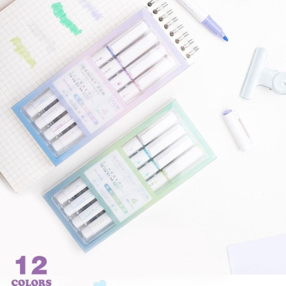 CHOOKEY Bộ 4 Bút Vẽ Trang Trí Màu Sắc Lấp Lánh