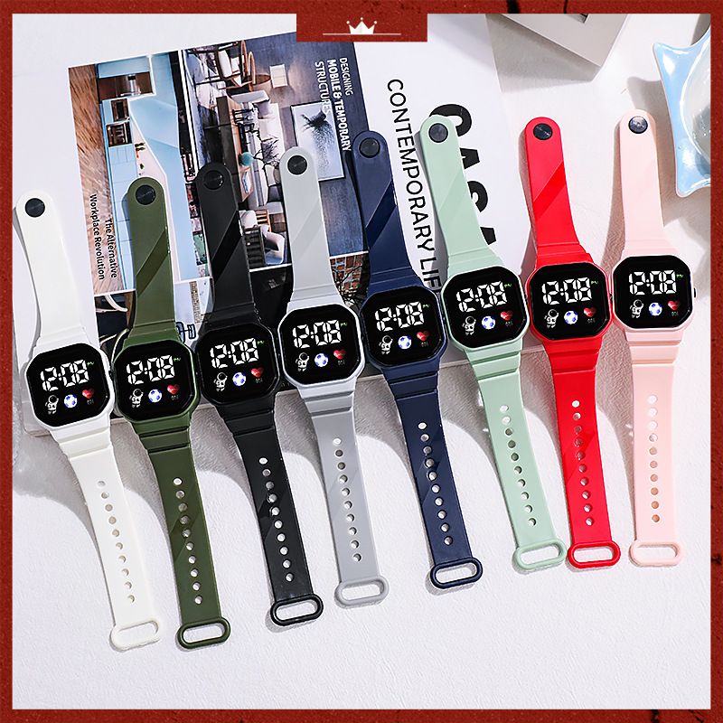 Đồng Hồ Led Điện Tử Dây Silicone Chống Nước Đa Năng Thời Trang Cho Nam Nữ