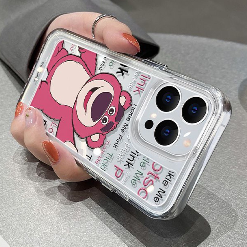 Ốp Điện Thoại Silicone TPU Mềm Trong Suốt Chống Sốc In Hình Gấu Cho IPhone 14 11 13 12 Pro XS Max XR X 8 7 6S Plus