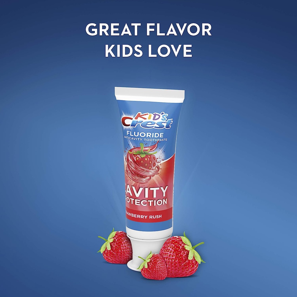 Kem Đánh Răng cho em bé CREST Kid's Cavity Strawberry Rush 119g