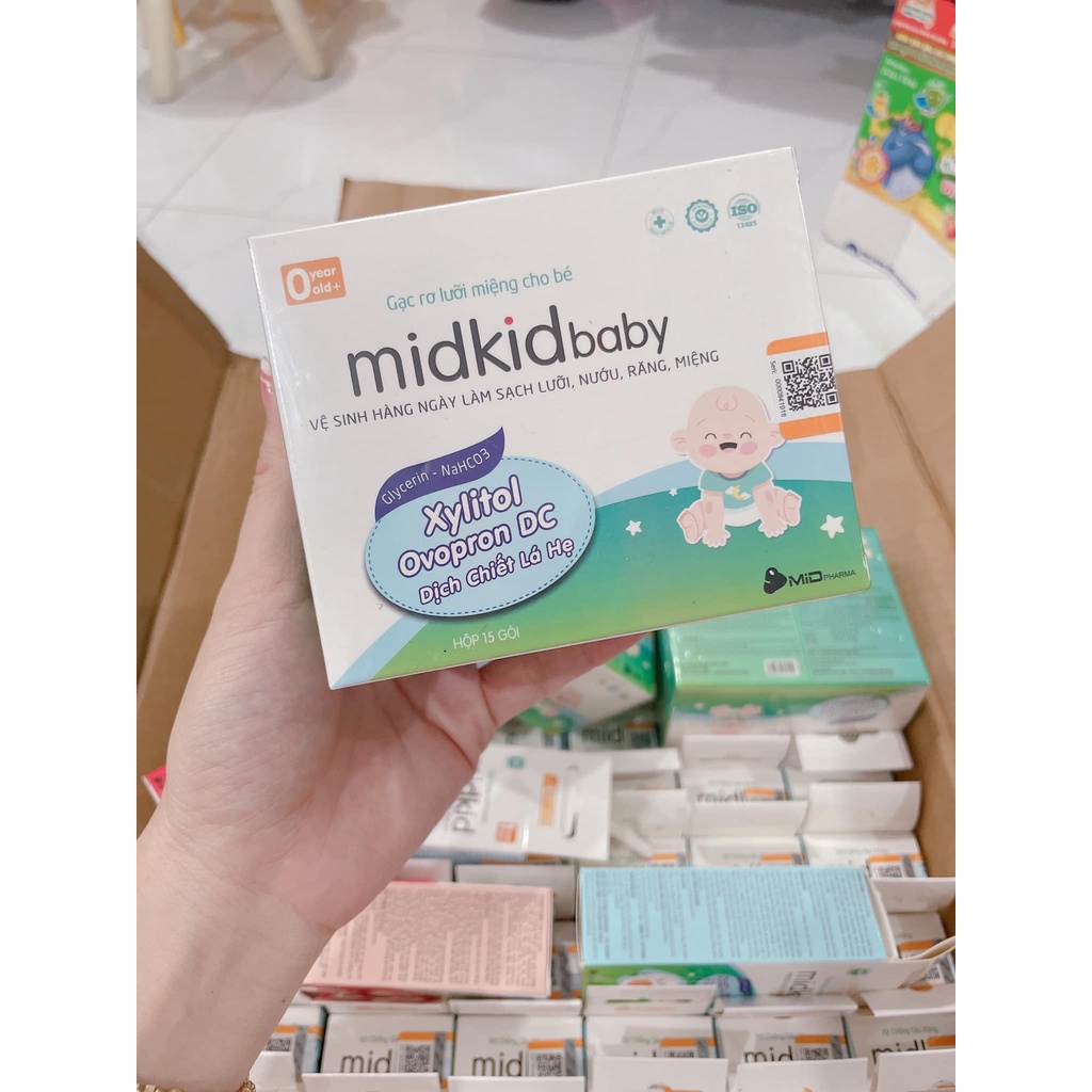 Gạc Rơ Lưỡi Midkid Baby Cho Bé Sơ Sinh Hộp 15 Cái