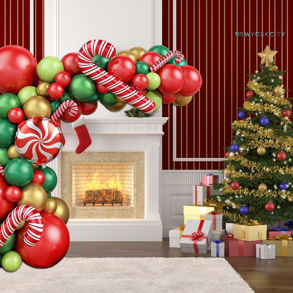 1 Set Bong Bóng Họa Tiết Kẻ Sọc Màu Tương Phản Linh Hoạt Trang Trí Tiệc Cưới / Giáng Sinh