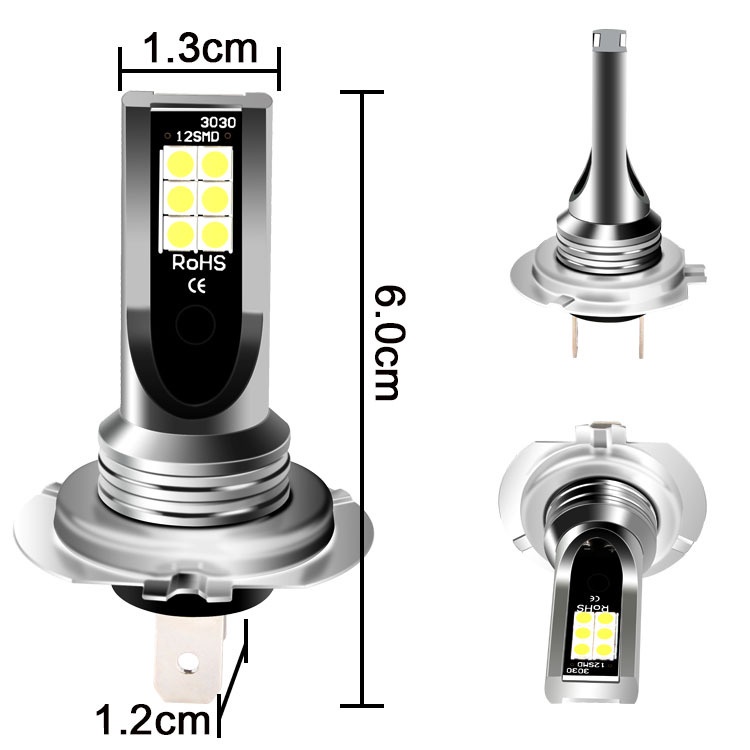 Đèn Pha Siêu Sáng H1 / H3 / H4 / H7 24W 6000K Chất Lượng Cao Cho Xe Hơi