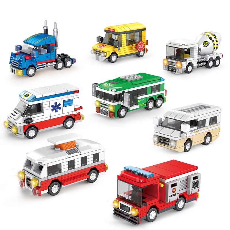 Set 8 Mô Hình Đồ Chơi Lego Xe Cứu Hỏa / Xe Cứu Hỏa Dành Cho Trẻ