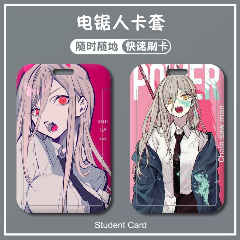 Ví Đựng Thẻ ID Họa Tiết Anime Chainsaw Man Giá Đỡ