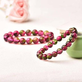 8mm May Mắn Đơn Hình Tròn Dưa Hấu Nổ Đính Hạt Vòng Tay Pha Lê Trong Suốt Tay Dây Bạn Gái Quà Tặng Sinh Nhật Bộ Trang Sức