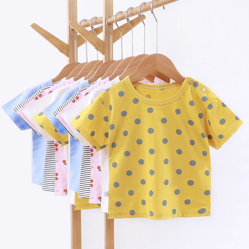 Áo Thun Cotton Mỏng Mùa Hè Tay Cộc Thời Trang Cho Bé 73-130CM