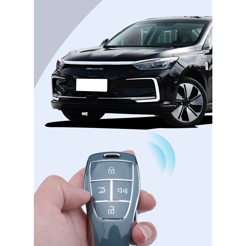 Bao Da, Vỏ Bảo Vệ, Ốp Chìa Khóa, Bọc Chìa Khóa Cao Cấp Dùng Cho Xe Ô Tô BAIC Beijing X7, U5 Plus