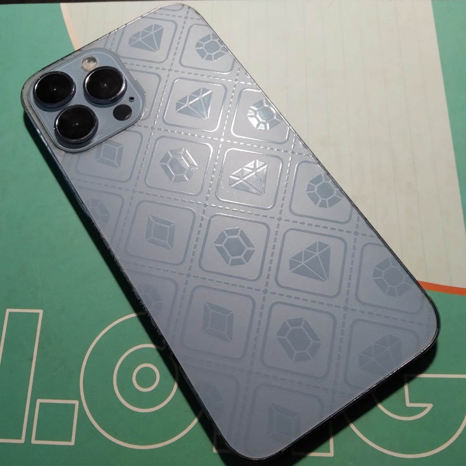 Dán PPF Iphone nhám chống vân tay họa tiết kim cương 5/5s tới 14promax full lưng viền