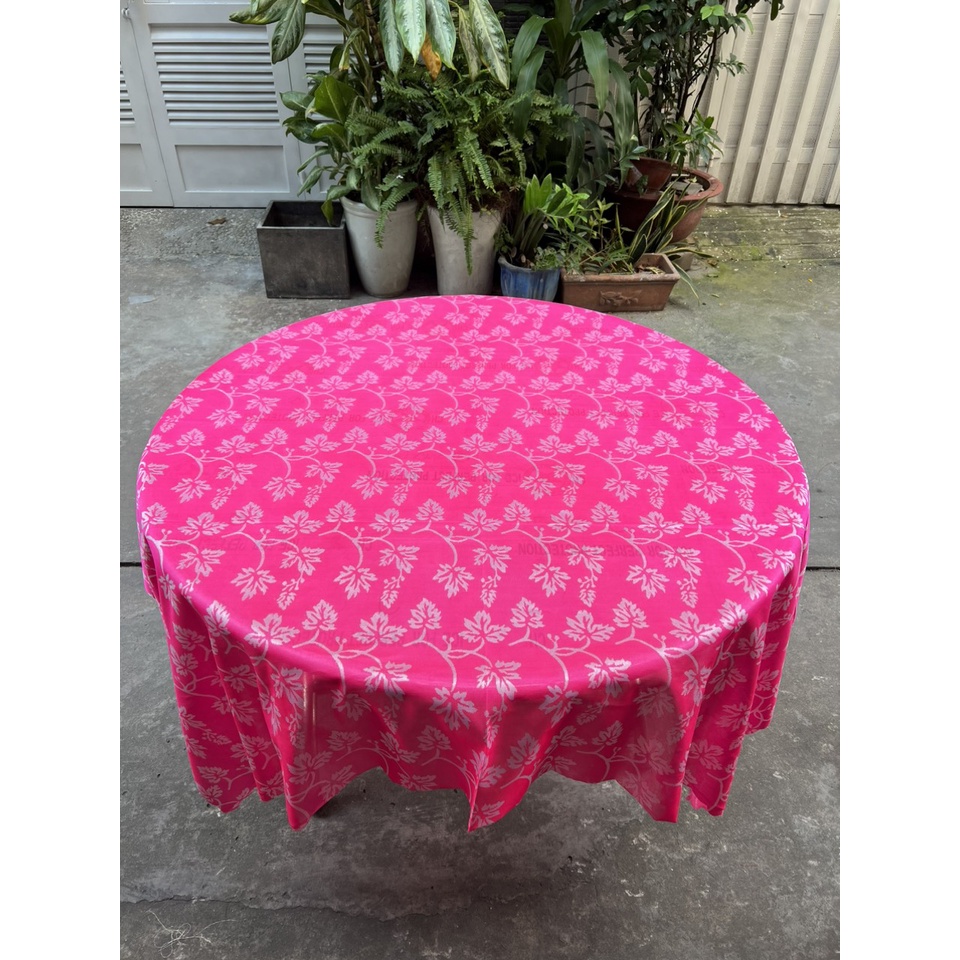 Khăn Trải Bàn Gấm thun bông lá nho