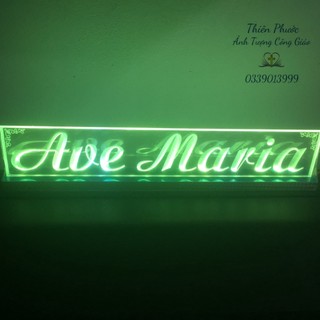Chữ mica công giáo - chữ điện mica ave maria đèn led 7 màu