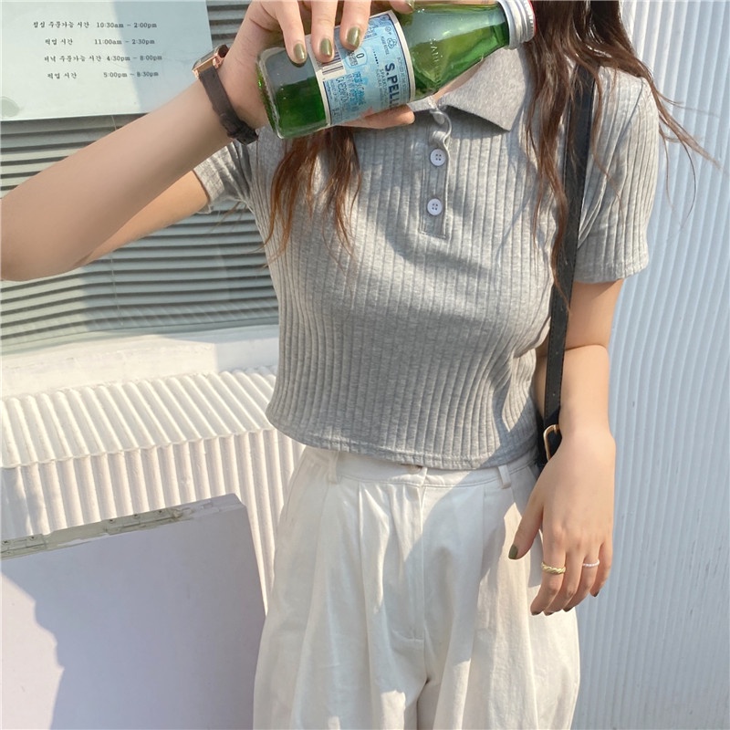 Áo thun SUXI tay ngắn dáng ôm thời trang mùa hè xinh xắn cho nữ