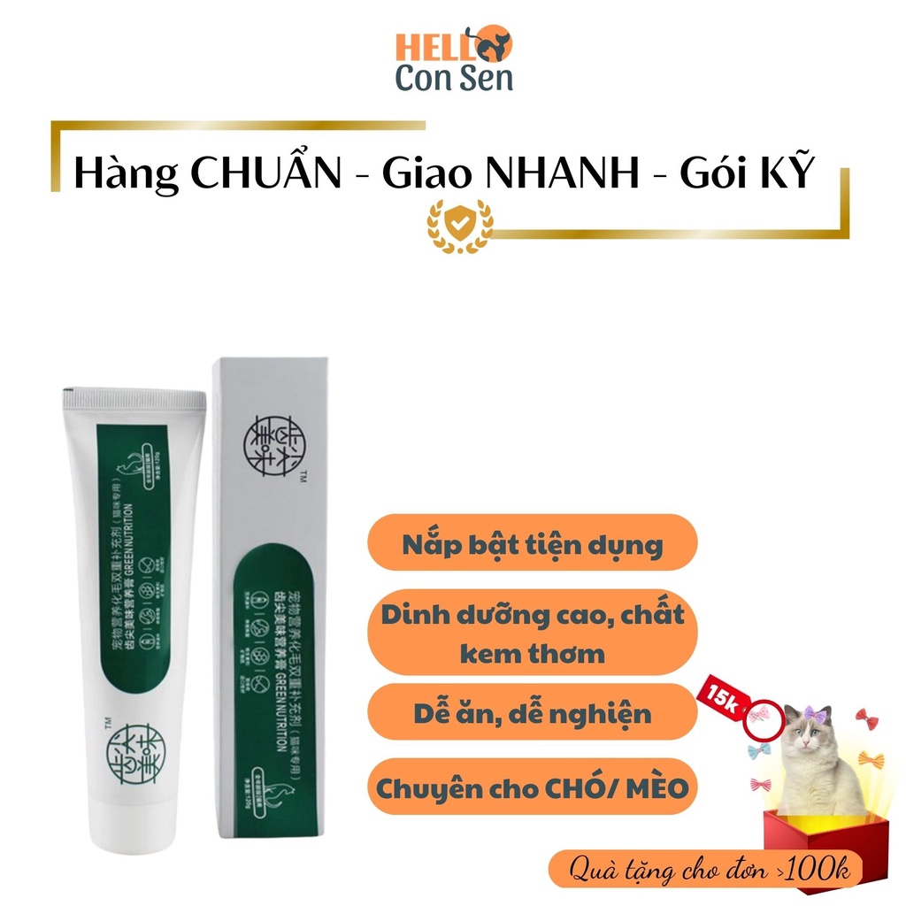 GEL TIÊU BÚI LÔNG Gel dinh dưỡng cho chó mèo Green Nutrition Helloconsen