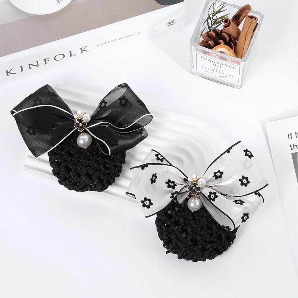 NICKOLAS Kẹp Tóc Lưới Hình Nơ / Bông Hoa Thanh Lịch Dành Cho Nữ