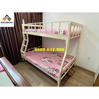 Giường tầng sắt hộp , giường ngủ tầng lệch cao cấp. sdy.