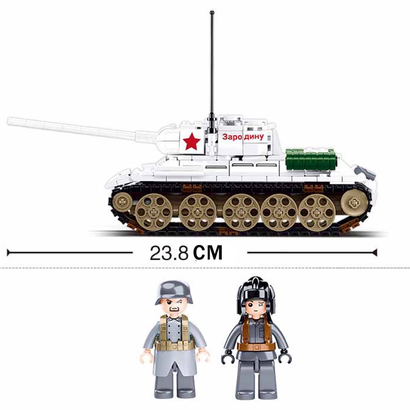 Mô Hình Lắp Ráp Xe Tăng Mùa Đông T34-85 Kèm 2 Mô Hình Mini