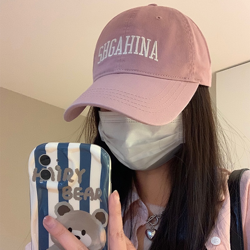 Nón Lưỡi Trai Cotton Màu Hồng Thiết Kế Mới Thời Trang Dành Cho Nữ