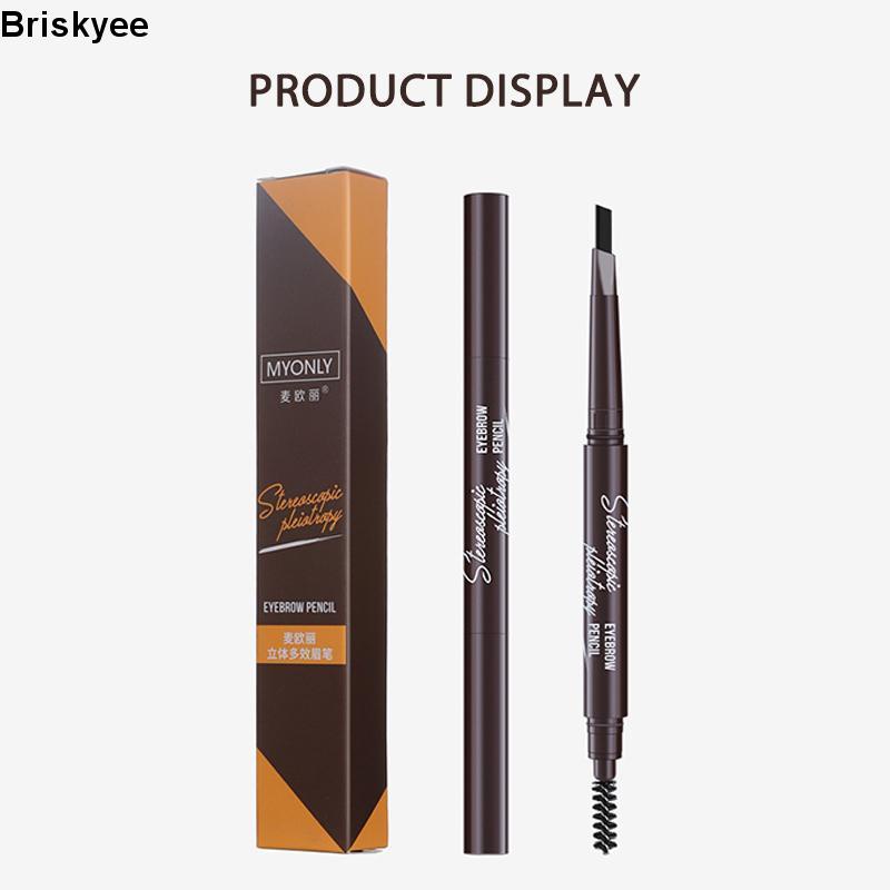 🎶Bút chì kẻ lông mày hai đầu hình tam giác xoay được chống nước chống mồ hôi lâu trôi