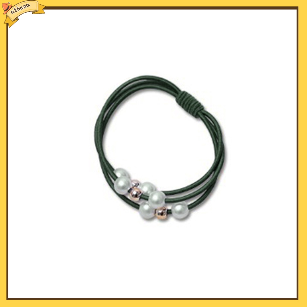 Áo Thun In Chữ AT AT AT Cá Tính Hợp Thời Trang| Dây Cột Tóc Đuôi Ngựa Co Giãn Đính Ngọc Trai Nhân Tạo Đáng Yêu Cho Nữ