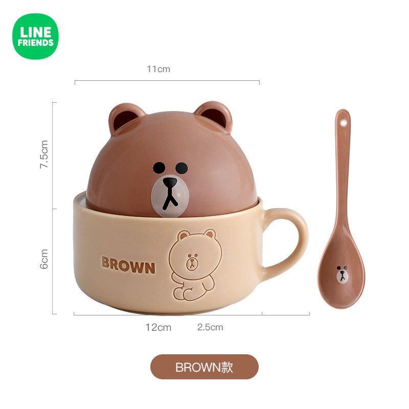 Bộ bát ăn sáng cao cấp Line Friends