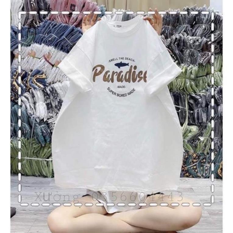[ Rẻ Vô Địch ] Áo Phông Tay Lỡ Thun 3158 Cotton Khô Form Rộng Unisex Nam Nữ In Hình Paradise