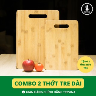 Thớt tre trevina - combo 2 thớt tre dài . thớt tre không tạo mùn, kháng khuẩn, nhanh khô.