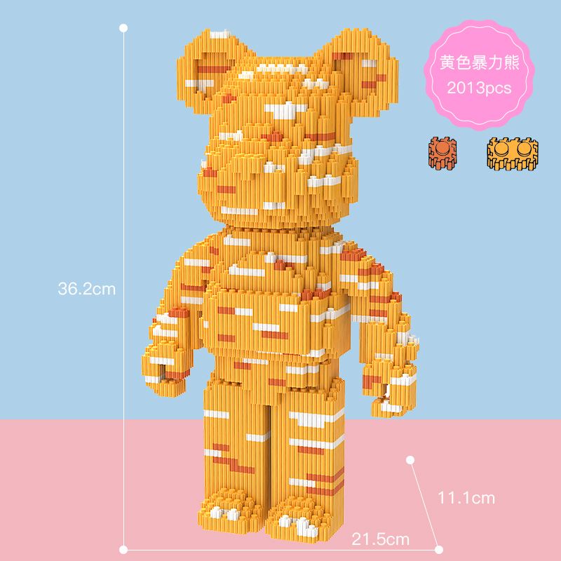 Đồ chơi lắp ráp Mô Hình Gấu Bearbrick  cỡ lớn Hàng Đẹp 36cm gấu vàng cam mẫu siêu hot