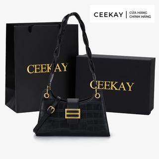 Túi Ceekay chính hãng | Túi xách nữ cao cấp phong cách retro, túi kẹp nách dập vân - CK09