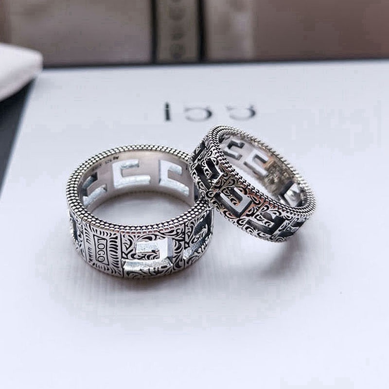 Nhẫn Cặp Bằng Bạc Thái Không Phai Khắc Họa Tiết Cổ Điển