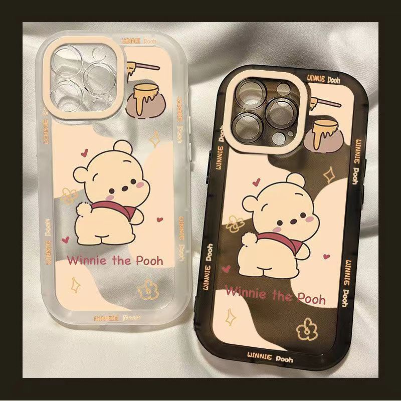 ✅Ốp Điện Thoại Silicon Mềm Màu Trong Suốt Hình Winnie the Pooh Cho iPhone 14promax 13pro 12 8Plus 7 Xr GL4W