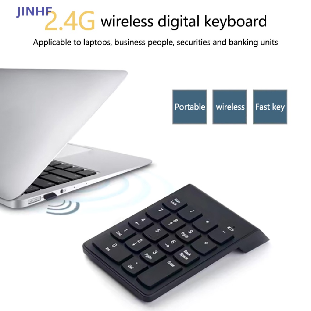 Bàn Phím Số Không Dây 2.4G 19 Phím Cho PC Laptop Etc Áo Thun In Hình JINHF Cá Tính Hợp Thời Trang