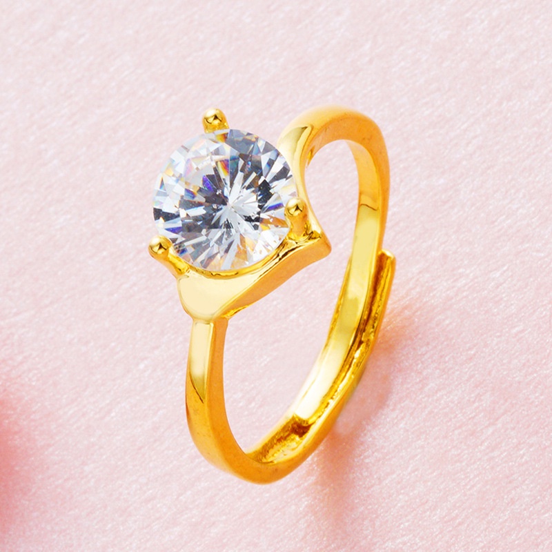 Pmrawc | Nhẫn Mạ Vàng 18K Đính Đá Zircon FS368