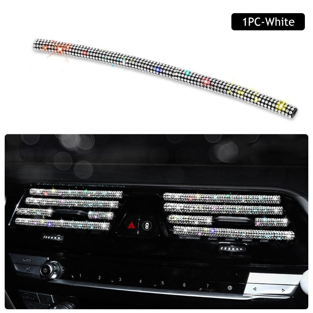 1 Miếng Dán Trang Trí Lỗ Thông Gió Xe Hơi Hình Chữ U Đính Đá M8W8